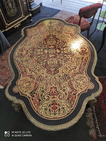 Table Violon Napoléon III en Marqueterie Boulle