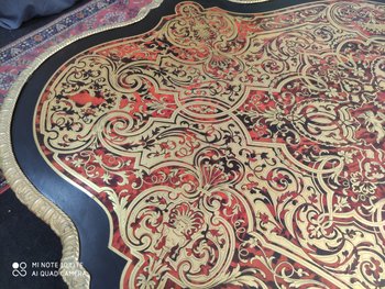 Table Violon Napoléon III en Marqueterie Boulle
