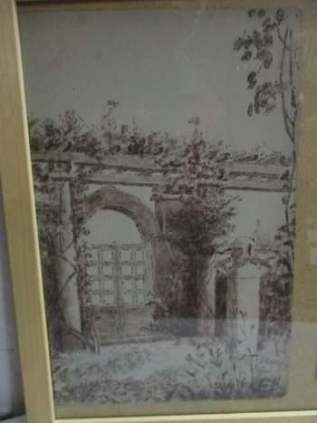 Two paintings enhanced in ink by Kuwasseg.