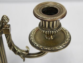 Pair of Bronze Candlesticks, Louis XVI style - 2nd half of the 19th century