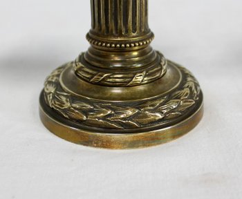 Pair of Bronze Candlesticks, Louis XVI style - 2nd half of the 19th century