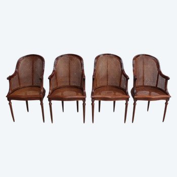 Suite of Mahogany Armchairs, Louis XVI Style - Early 20th Century