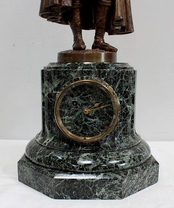Bronze and Marble Pendulum "The Flute Player", by C-A. Calmels – 2nd part 19th century