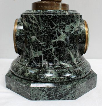 Bronze and Marble Pendulum "The Flute Player", by C-A. Calmels – 2nd part 19th century