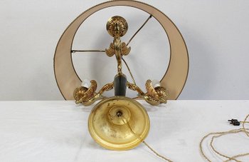 Bedeutende Lampe aus goldenem Messing, Empire-Stil - Anfang des 20. Jahrhunderts