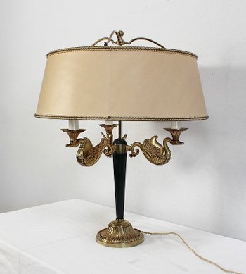 Bedeutende Lampe aus goldenem Messing, Empire-Stil - Anfang des 20. Jahrhunderts