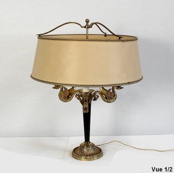 Bedeutende Lampe aus goldenem Messing, Empire-Stil - Anfang des 20. Jahrhunderts