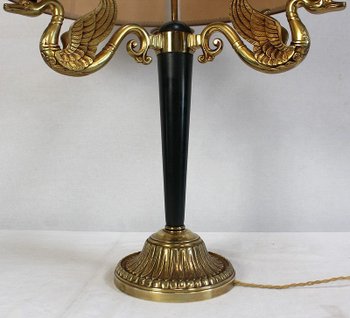 Bedeutende Lampe aus goldenem Messing, Empire-Stil - Anfang des 20. Jahrhunderts