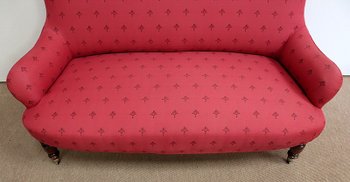 Panca in tappezzeria Rosso Lampone, epoca Napoleone III – 2° metà del XIX secolo
