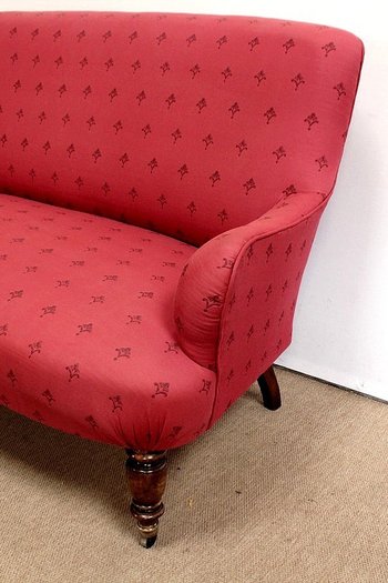 Panca in tappezzeria Rosso Lampone, epoca Napoleone III – 2° metà del XIX secolo