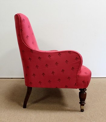 Panca in tappezzeria Rosso Lampone, epoca Napoleone III – 2° metà del XIX secolo