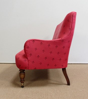 Panca in tappezzeria Rosso Lampone, epoca Napoleone III – 2° metà del XIX secolo