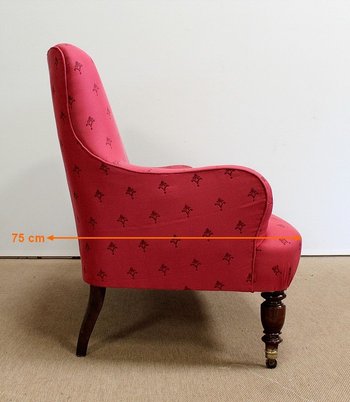 Panca in tappezzeria Rosso Lampone, epoca Napoleone III – 2° metà del XIX secolo