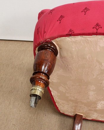 Panca in tappezzeria Rosso Lampone, epoca Napoleone III – 2° metà del XIX secolo