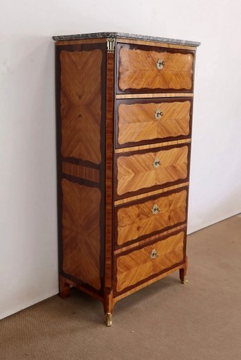 Chiffonnier en Bois Précieux, époque Louis XV – XVIIIe