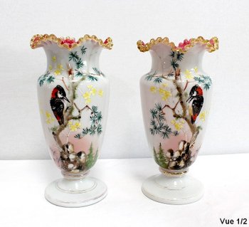 Important Pair of Opaline Vases – 1900