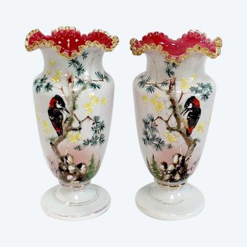 Importante Paire de Vases en Opaline – 1900