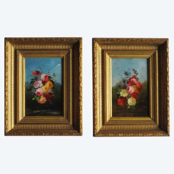 Pair Of Bouquets, 19th Century.