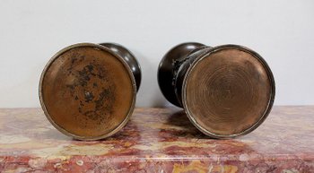 Paire de Vases Japonais en Bronze patiné – 1900