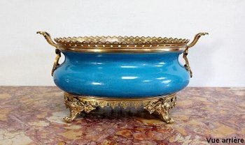 Enamelled Porcelain and Gilt Bronze Planter - Late 19th Century