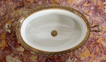 Enamelled Porcelain and Gilt Bronze Planter - Late 19th Century