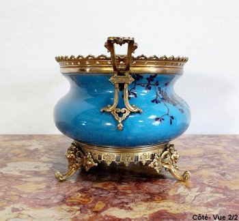 Enamelled Porcelain and Gilt Bronze Planter - Late 19th Century
