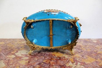 Enamelled Porcelain and Gilt Bronze Planter - Late 19th Century