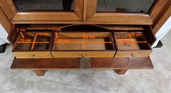 Commode Vitrine de Propriété en Merisier Massif, époque Empire – Début XIXe