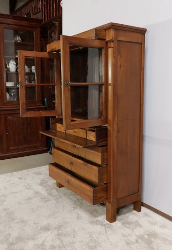 Commode Vitrine de Propriété en Merisier Massif, époque Empire – Début XIXe