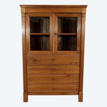 Commode Vitrine de Propriété en Merisier Massif, époque Empire – Début XIXe