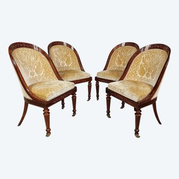 Set di 4 Sedie in Palissandro, Epoca Carlo X - Inizio XIX secolo