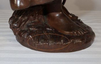 Importante "Giovane contadina" in bronzo, firmata H. Moreau - 2a parte del XIX secolo