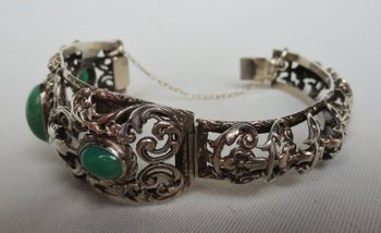 Bracelet En Argent Massif XIXe Siècle.