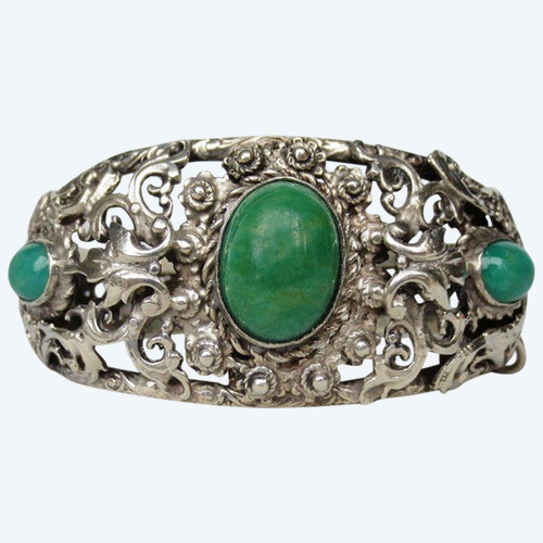 Bracelet En Argent Massif XIXe Siècle.