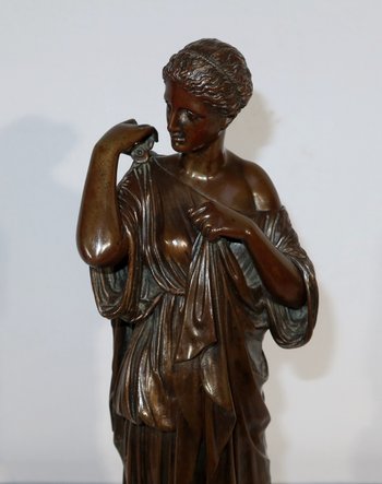 Bronzo “Diane de Gabies” secondo Praxitèle, firmato C. Sauvage – Inizio XIX secolo