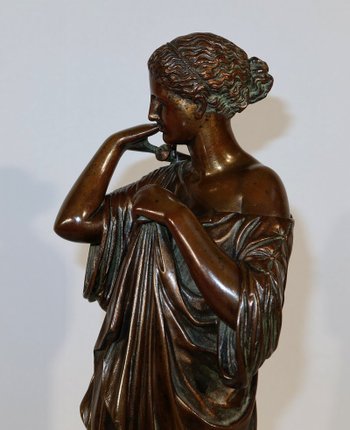 Bronzo “Diane de Gabies” secondo Praxitèle, firmato C. Sauvage – Inizio XIX secolo