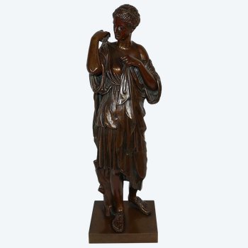 Bronzo “Diane de Gabies” secondo Praxitèle, firmato C. Sauvage – Inizio XIX secolo