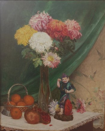 Georges Paul MASURE - Fiori e giapponesi