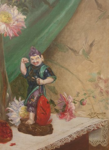 Georges Paul MASURE - Fiori e giapponesi