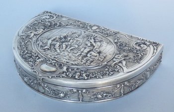 Scatola per gioielli, argento sterling.