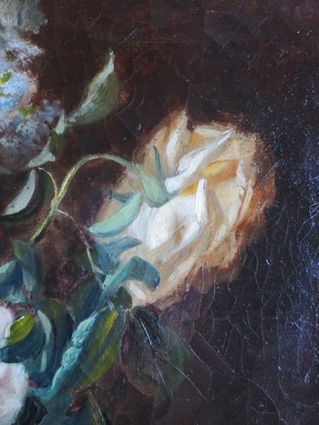 Bouquet Signé C. Gontier, XIXe Siècle.
