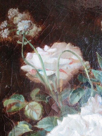Bouquet Signé C. Gontier, XIXe Siècle.