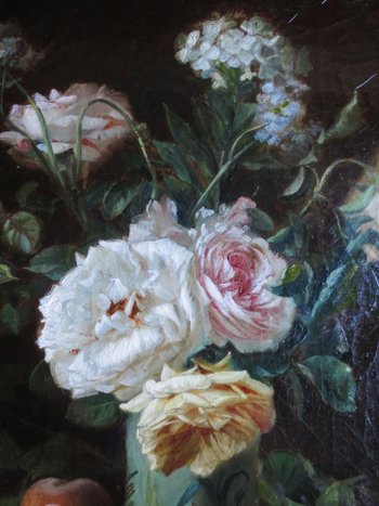 Bouquet Signé C. Gontier, XIXe Siècle.
