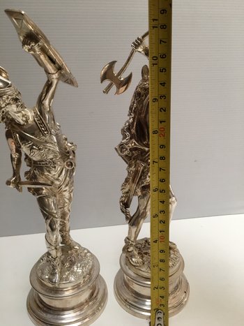 Due soggetti in bronzo argentato XIX° RANCOULLET