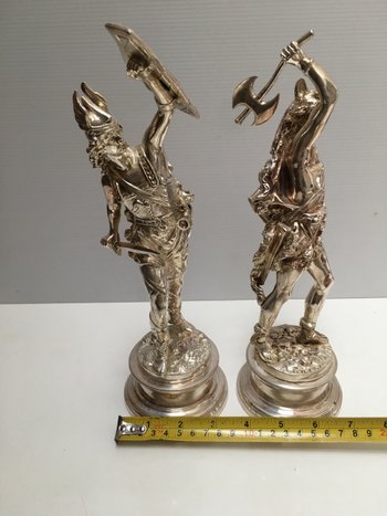 Due soggetti in bronzo argentato XIX° RANCOULLET