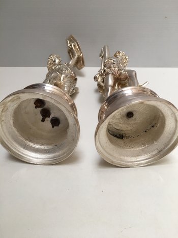 Due soggetti in bronzo argentato XIX° RANCOULLET