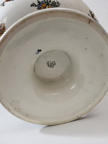 Vase / Cache pot in earthenware from Gien XIXth