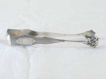 Sugar tongs in STERLING SILVER, 19th century, goldsmith Paul MASSAT