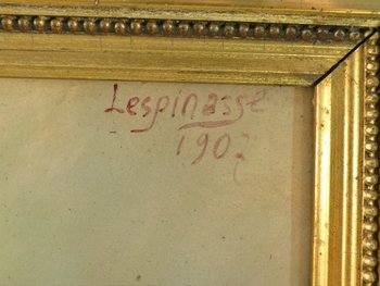 Öl auf Leinwand Porträt einer jungen Frau Signiert LESPINASSE 1907