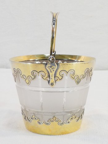 Ice bucket / Glacons in silver and vermeil LONDON 1864 VICTORIAN period
